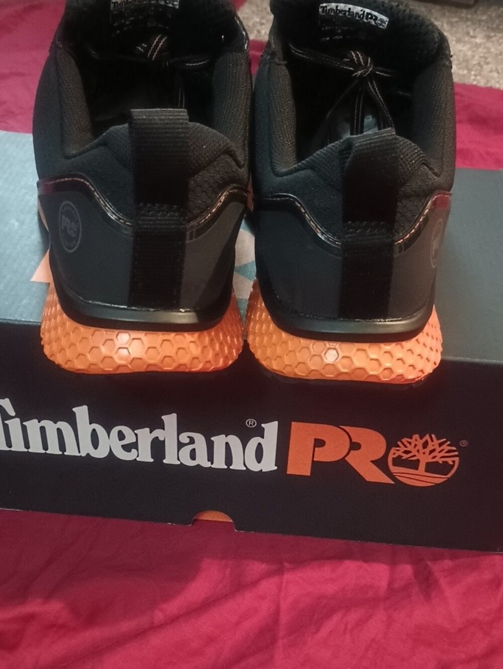 Timberland PRO Black and Orange Men’s Size 10.5 Safety Sneaker New In Box - Picture 6 of 8
